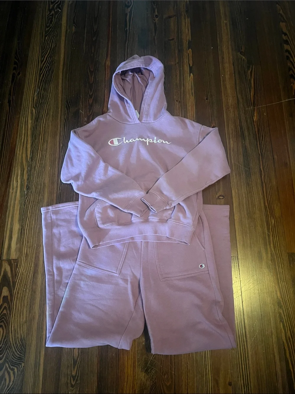 Champion Lavender Hooded Sweatshirt & Sweatsuit Set